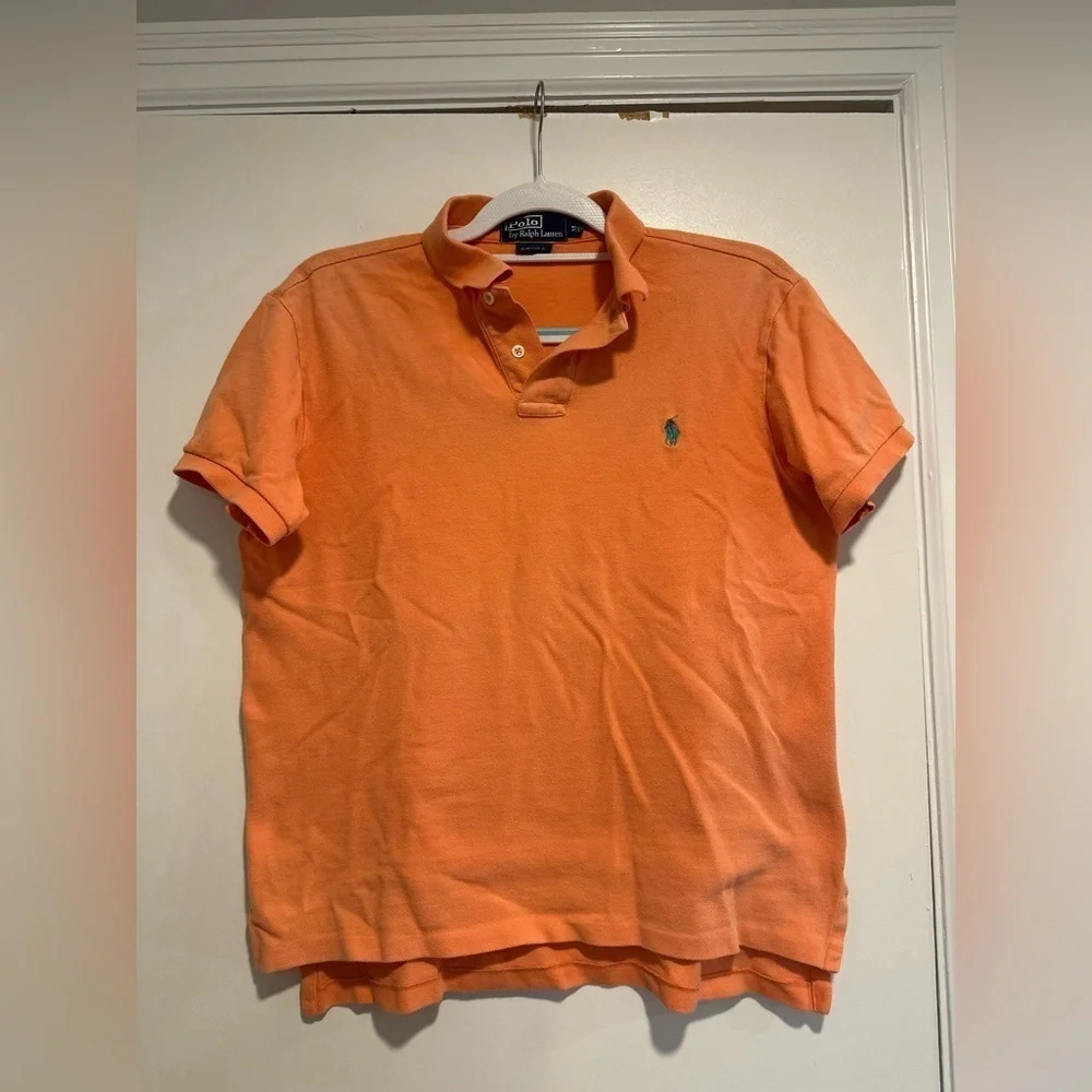 Vintage 90s Mens Size: M Classic Cotton Polo Ralph Lauren Shirt Orange